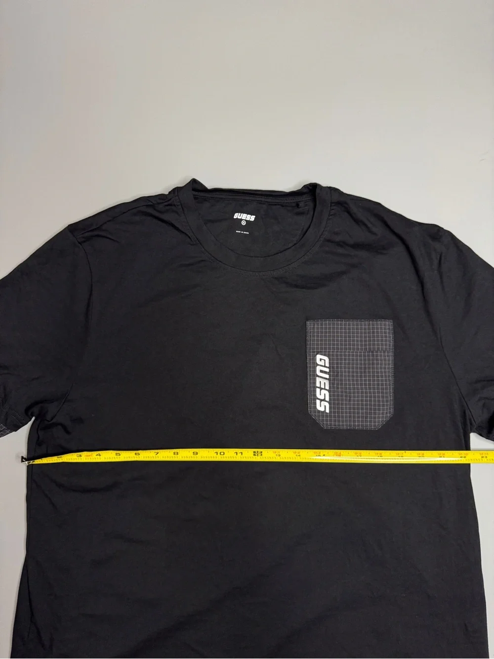 Guess Black Short Sleeve Tee with Patterned Pocket - Picture 5 of 5